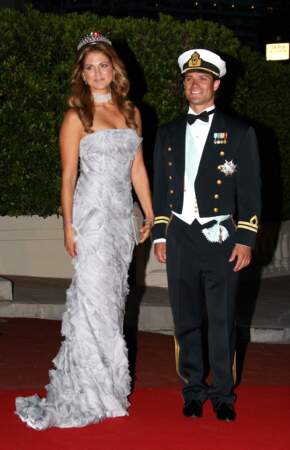 La robe bustier de Madeleine de Suède au mariage d'Albert et Charlene de Monaco