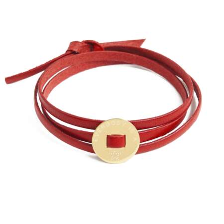 Bracelet cuir Rouge star, 55€, La Mome Bijou