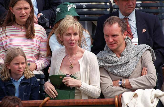 Sting, sa femme Trudy Styler et leur fille Coco à Roland-Garros en 1999