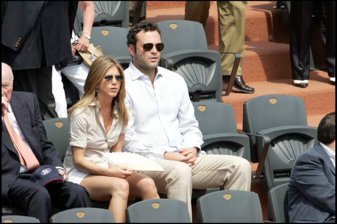 Jennifer Aniston et Vince Vaughn en 2006 à Roland-Garros