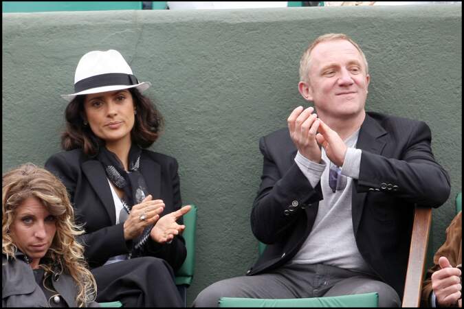 Salma Hayek et François Henri Pinault en 2010 à Roland-Garros