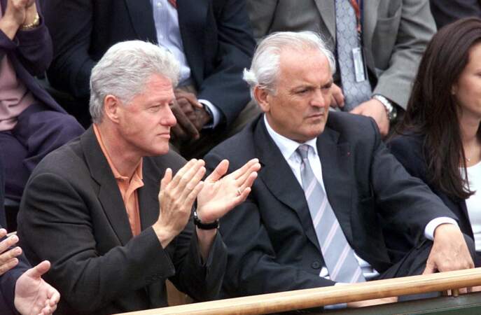 Bill Clinton et Christian Bimes à Roland-Garros en juin 2001