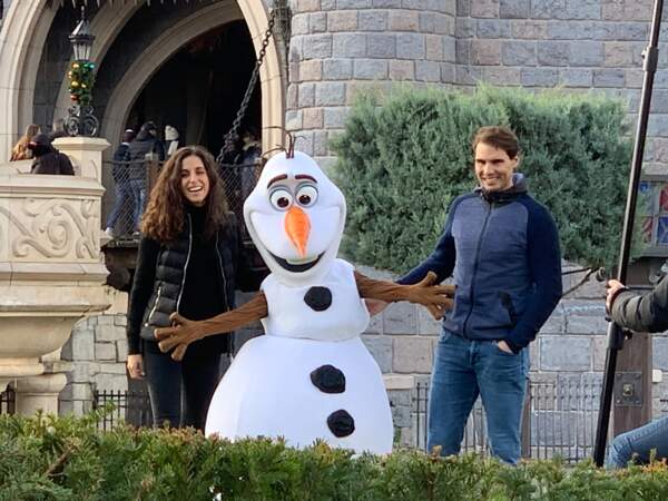 Rafael Nadal, sa femme Xisca Perello à Disneyland Paris le 29 Novembre 2019