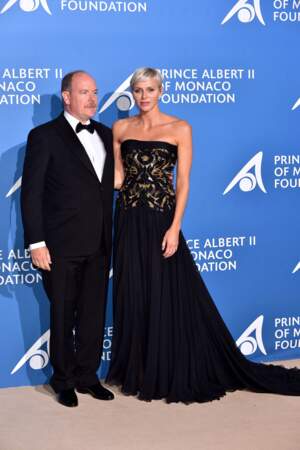 28 septembre 2017 : Charlene de Monaco assiste aux côtés d'Albert au Gala pour l'Océan de Monte-Carlo 