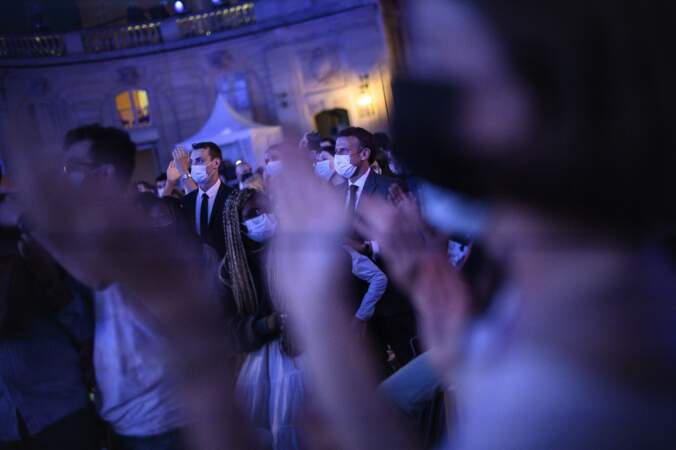 Le chef de l'Etat Emmanuel Macron assiste à la Fête de la musique, au palais de l'Elysée
