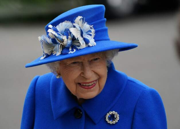 La reine Elizabeth II à Glasgow, dans le cadre de son voyage traditionnel en Écosse, le 30 juin 2021