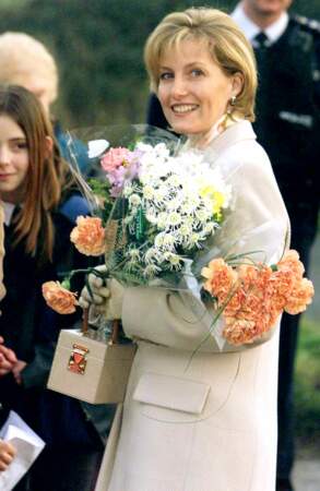 La comtesse Sophie de Wessex visite une école maternelle dans le Norflok, le 16 janvier 2002