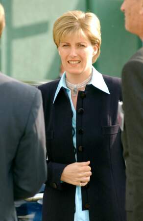 La comtesse Sophie de Wessex assiste à l'exposition "Chelsea" à l'hôpital royal, de Londres, le 21 mai 2002