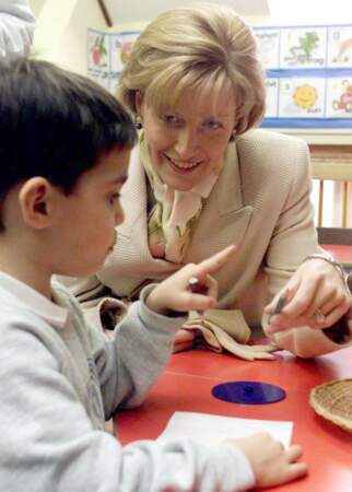 La comtesse Sophie de Wessex rencontre les élèves de l'école maternelle de Norfolk, le le 16 janvier 2002