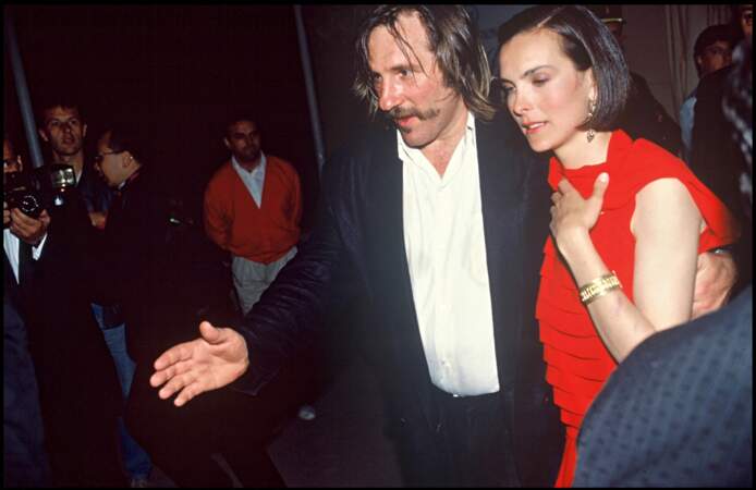 Gérard Depardieu et Carole Bouquet au Festival de Cannes en 1989.