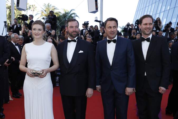 Le prince Guillaume, Grand-duc héritier de Luxembourg et son épouse la comtesse Stéphanie de Lannoy lors de la cérémonie d'ouverture du 70ème Festival International du Film de Cannes, le 17 mai 2017