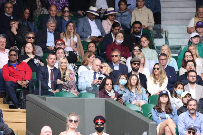 Loin des polémiques royales, Mike Tindall et Zara Philipps profitent ensemble du tournoi de Wimbledon, le 7 juillet 2021