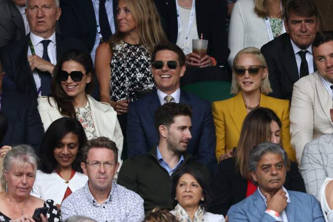 Tom Cruise dans les gradins de la finale féminine du tournoi de tennis de Wimbledon ce 10 juillet
