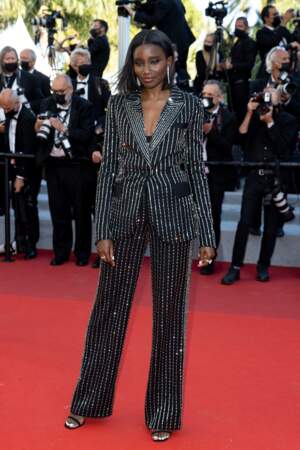 L'actrice Kardija Touré sur le tapis rouge du Festival de Cannes le 14 juillet 2021