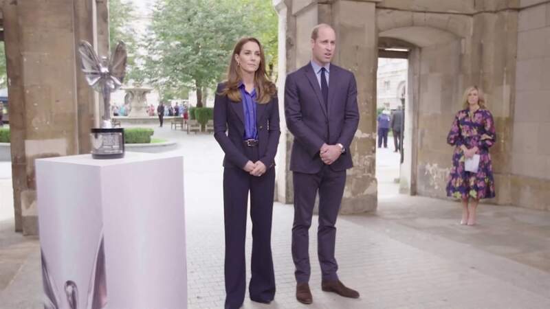 Kate Middleton et son époux le prince William participent à une interview pour remercier les équipes médicales du National Health Service, à Londres, le 3 novembre 2020