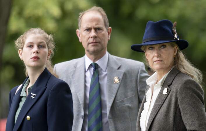 Le prince Edward en compagnie de sa femme, Sophie Rhys-Jones et de leur fille, Lady Louise Windsor