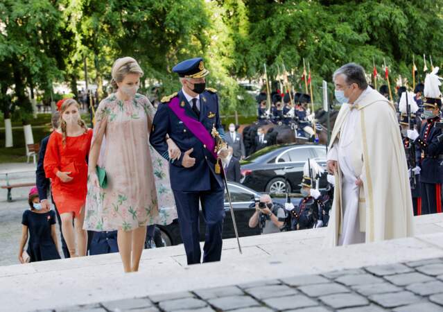Le roi Philippe et la reine Mathilde de Belgique ont assisté à la cérémonie du "Te Deum" à la cathédrale des Saints-Michel-et-Gudule à Bruxelles, à l'occasion de la fête Nationale belge.