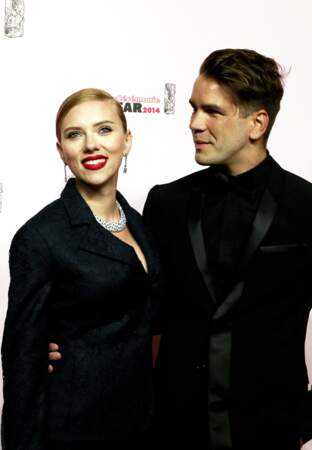 Scarlett Johansson et Romain Dauriac, à la cérémonie des César en 2014