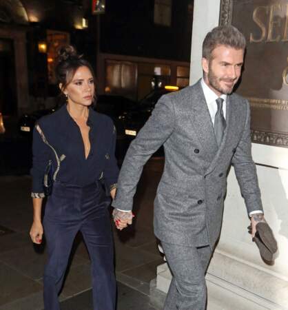 David et Victoria Beckham à Londres le 7 janvier 2019.