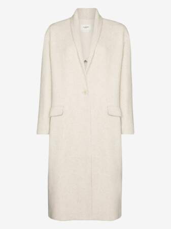 Manteau long en laine blanche, Isabel Marant, prix sur demande.