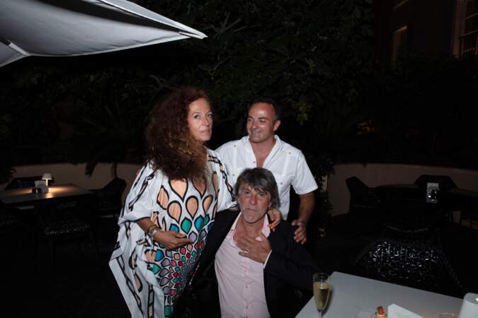 Tex, sa femme Béatrice et Laurent Amar lors de la fête d'anniversaire de Massimo Gargia, le 20 août