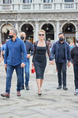 Sharon Stone lors d'une séance photo pour Dolce & Gabbana à Venise, Italie, le 27 août 2021.