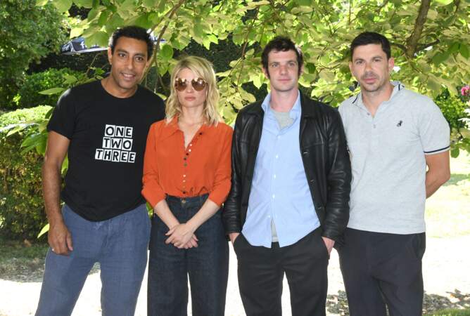 Photocall du film "Une vraie famille" avec Mélanie Thierry, Félix Moati, Lyes Salem et le réalisateur Fabien Gorgeart.