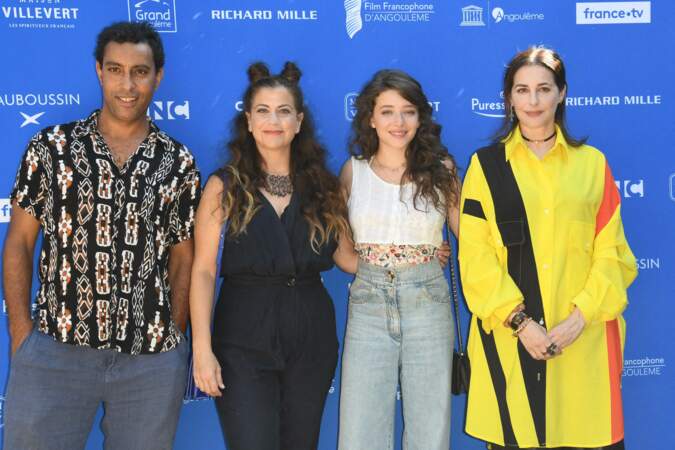 Lyes Salem, Kamir Aïnouz, Zoé Adjani et Amira Casar réunis au photocall du film "Cigare au miel", le 26 août