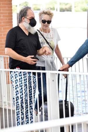 Sharon Stone ne passe pas inaperçue dans Venise, ce 28 août 
