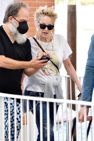 Sharon Stone dans les rues de Venise ce 28 août 