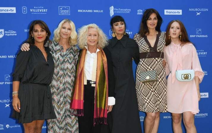 Tania Garbarski, Pascale Arbillot, Brigitte Fossey, Mathilda May, Helena Noguerra et Roxane Duran ont représenté l'équipe du film "Le chemin du bonheur", lors du 14ème Festival du Film Francophone d'Angoulême, le vendredi 27 août 2021
