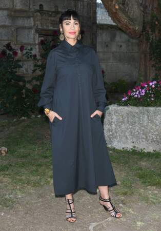 Mathilda May était perchée sur de talons hauts noirs, au 14ème Festival du Film Francophone d'Angoulême, le vendredi 27 août 2021