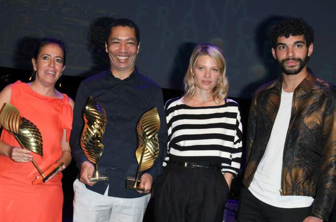Leyla Bouzid, Philippe Lacôte, Mélanie Thierry et Sami Outalbali, tous récompensés lors du 14ème festival du film francophone d"Angoulême.