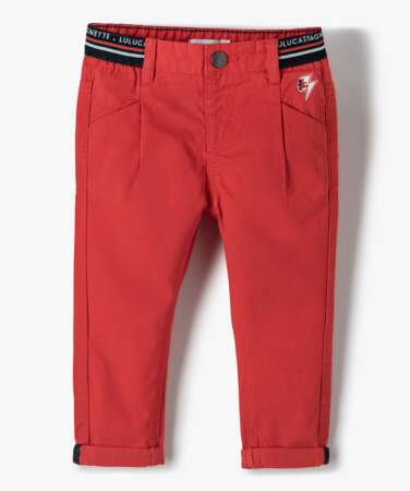 Pantalon rouge 100% coton, 15,99€