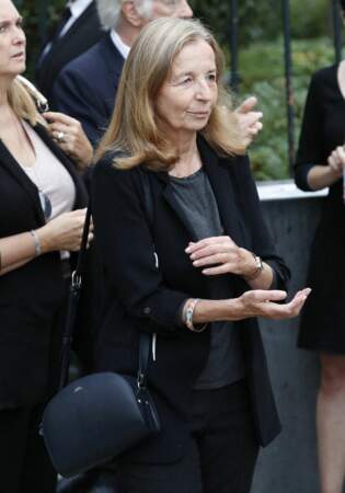 Françoise Vidal, la femme de Jean Rochefort, à son arrivée aux obsèques de Jean-Paul Belmondo, à l'église Saint-Germain-des-Prés, à Paris, le 10 septembre 2021