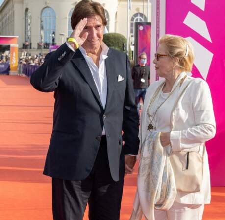 Sylvie Vartan et Tony Scotti sont arrivés au 47e Festival de Deauville, le 11 septembre 2021. 