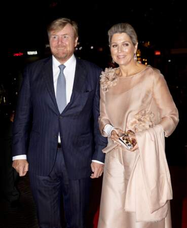 Le roi Willem Alexander et la reine Maxima des Pays-Bas assistent au gala des 100 ans de la Société de Bach le 25 septembre 2021 à Utrecht
