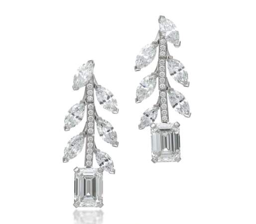 Boucles d'oreilles en platine et diamants Tiffany & Co 