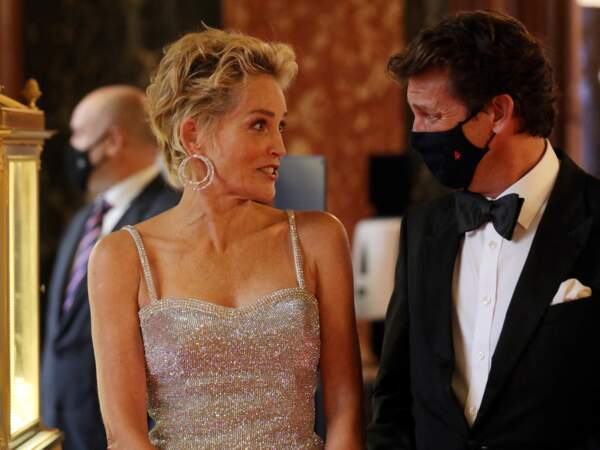 Sharon Stone à l'avant première du dernier James Bond "No Time To Die" au Casino de Monaco, le 29 septembre 2021. 