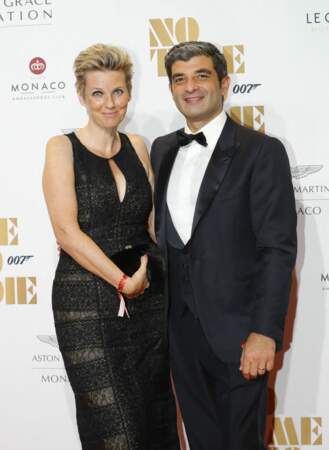 Olivier Wenden, vice président de la fondation prince Albert II et son épouse à l'avant première du dernier James Bond "No Time To Die" au Casino de Monaco, le 29 septembre 2021. 