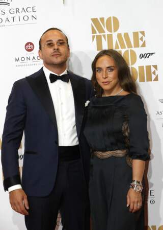 Manuele Thiella et sa compagne Chloé Green à l'avant première du dernier James Bond "No Time To Die" au Casino de Monaco, le 29 septembre 2021. 