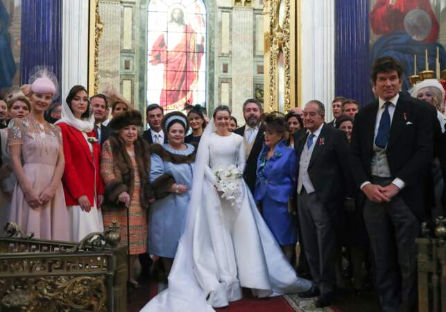 Pour le mariage du grand-duc George Mikhailovich de Russie et Rebecca Victoria Bettarini d'Italie, plus de 1000 personnes étaient invités à la cérémonie religieuse donnée en la cathédrale Saint-Isaac, le 1er octobre 2021.