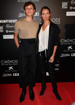 Alexandre Wetter, le héros du film Miss, et Sylvie Tellier à la cinémathèque pour l'expo Jean Paul Gaultier