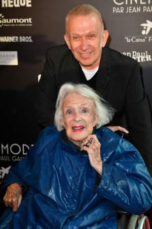 Jean-Paul Gaultier et Micheline Presle lors du vernissage de l'exposition Cinémode à la Cinémathèque