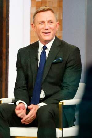 Daniel Craig participe à l'émission "Good Morning America" pour la promotion du nouvel opus de James Bond, "Mourir peut attendre", à New York, le 4 octobre 2021
