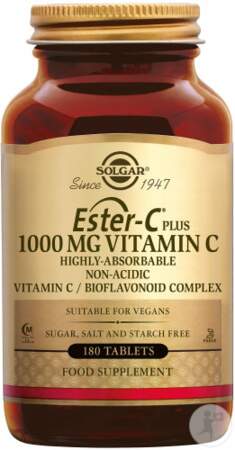 Ester-C Plus Vitamine C (90 comprimés); Solgar; 40€ en pharmacies et parapharmacies
