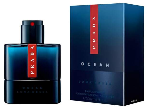 Luna Rossa Ocean, Eau de Toilette 100 ml, Prada, 94€, en parfumeries et grands magasins. 