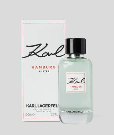 Hamburg Alster, Eau de Toilette 100 ml, Karl Lagerfeld, 59 €, en exclusivité chez Marionnaud et marionnaud.com