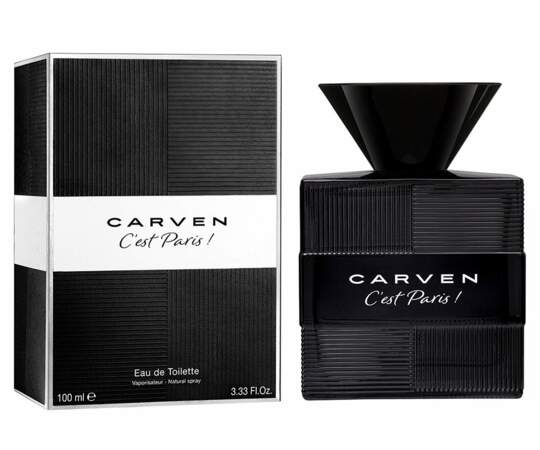 Carven C’est Paris !, Eau de Toilette 100 ml, Carven, 89 €, carven-parfums.com et Galeries Lafayette Haussmann