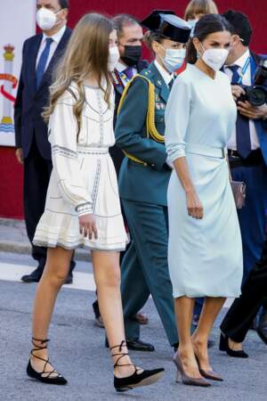 L'infante Sofia d'Espagne et la reine Letizia aussi élégantes l'une que l'autre